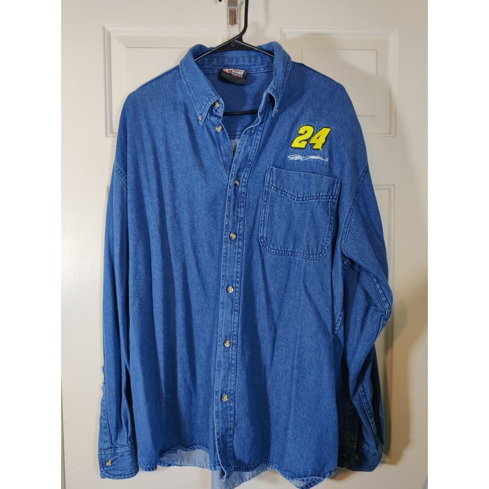 Vintage Nascar Chase Authentics Dupont #24 Jeff Gordon Long Sleeve Denim  Sz XL